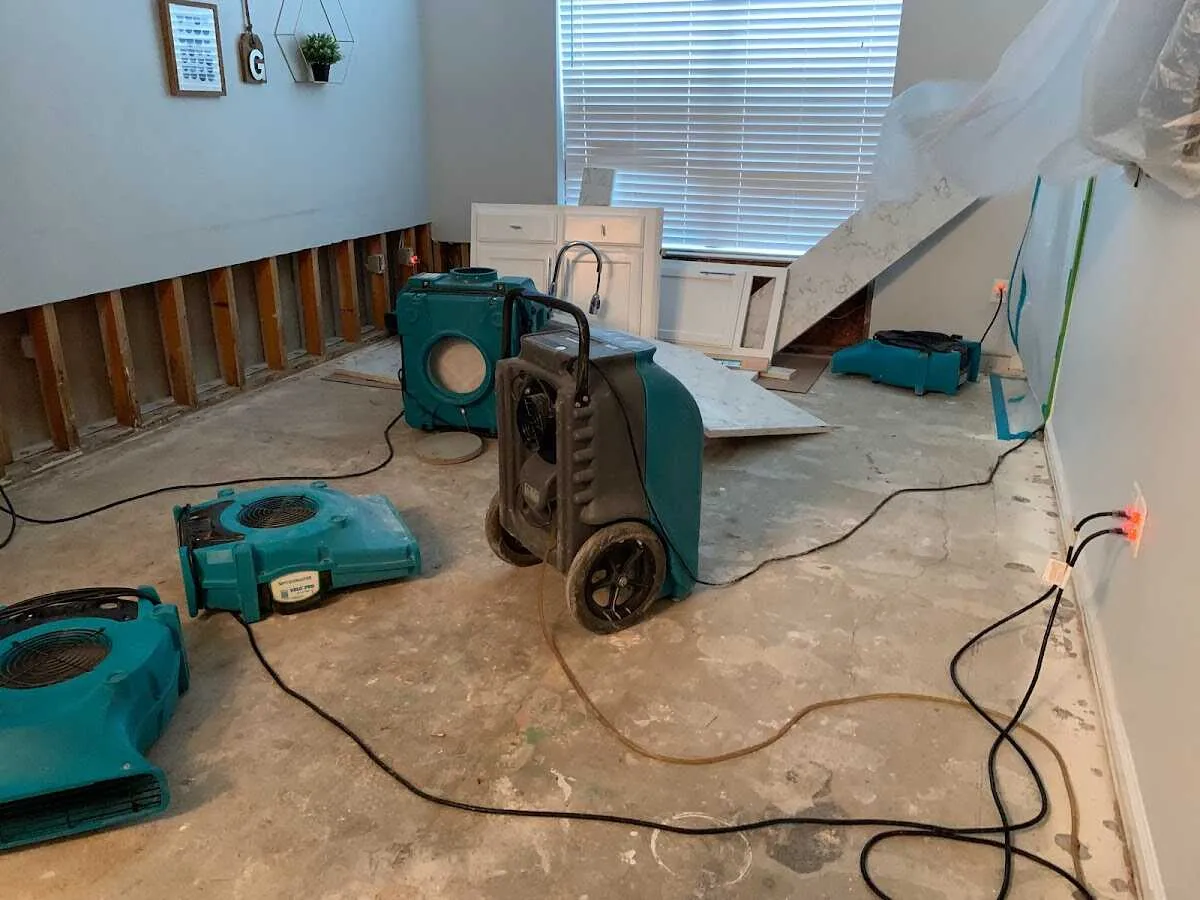 Dehumidifier in flood-cut room for Water Extraction & Removal in Duncanville